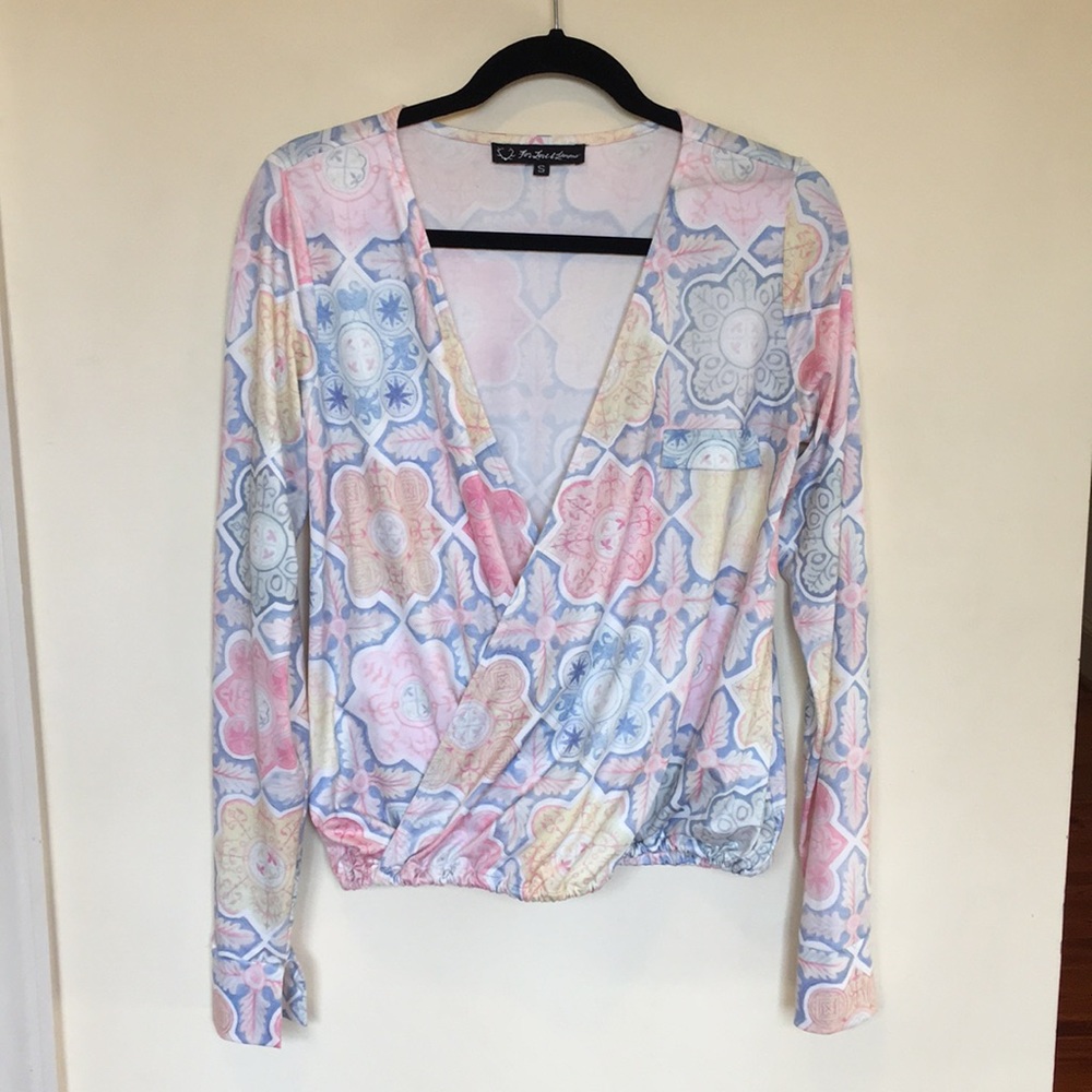 Pastel print top by For Love & Lemons